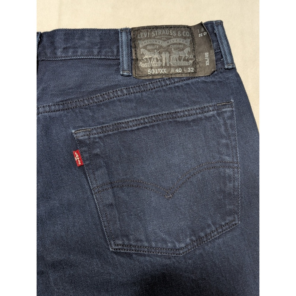 Levi's 501 XX Classic Straight Leg Button Fly Mens Jeans Dark‎ Blue Size 40